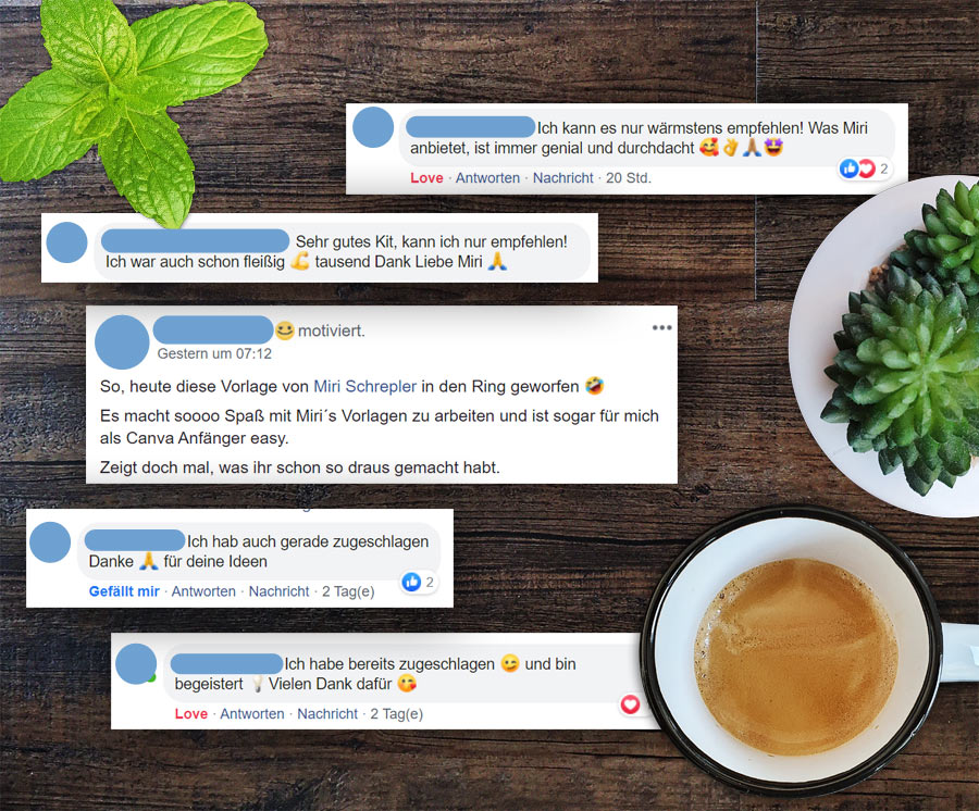 DIY-Baukasten für SocialMedia-Posts 6 Kundenstimmen