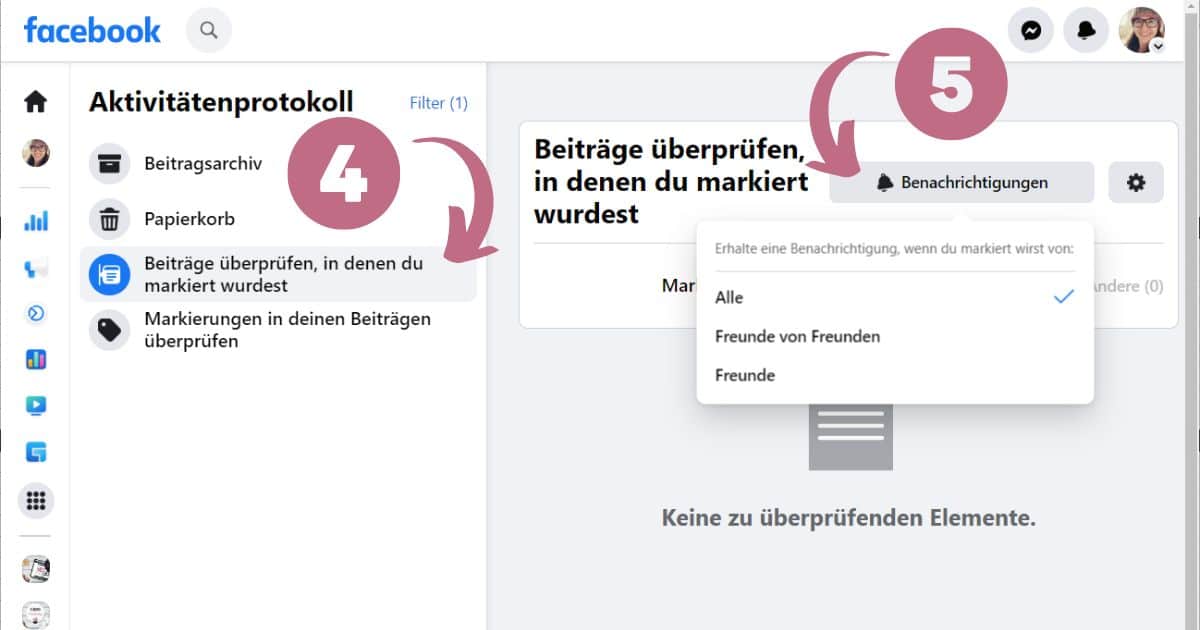 Facebookseite sehe markierung nicht 2