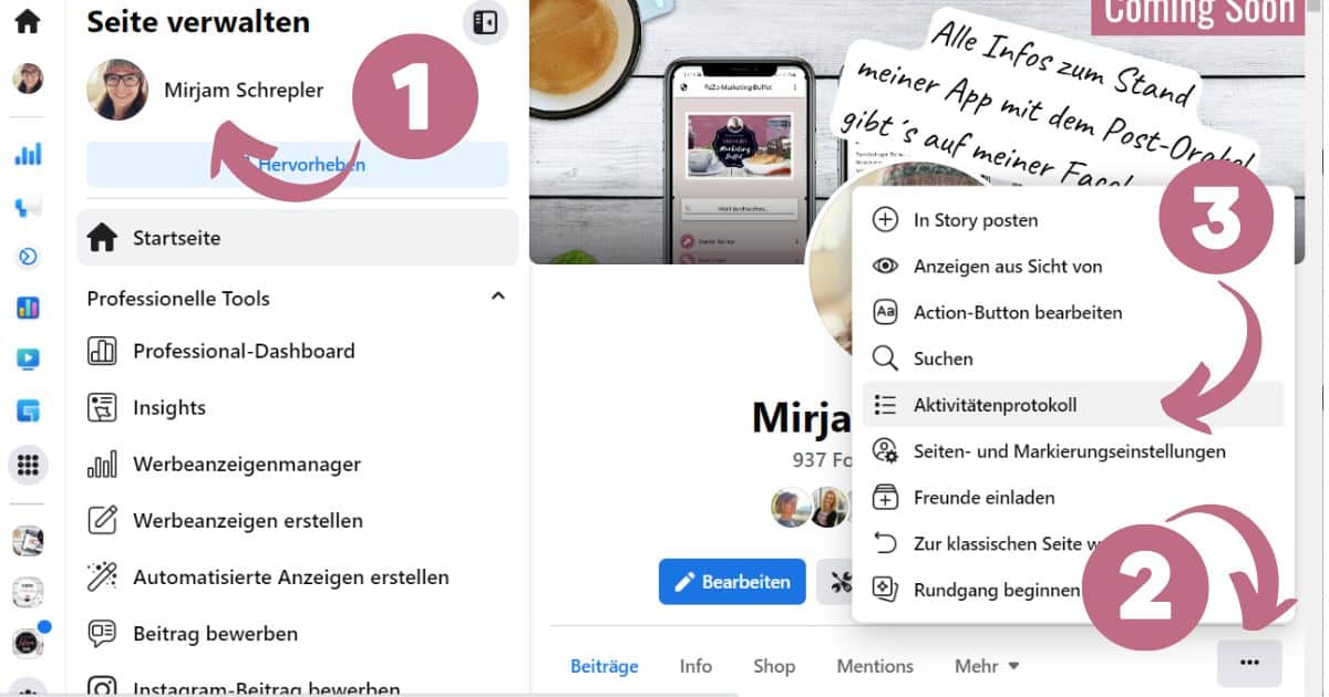 markierungen facebookseite funktionieren nicht