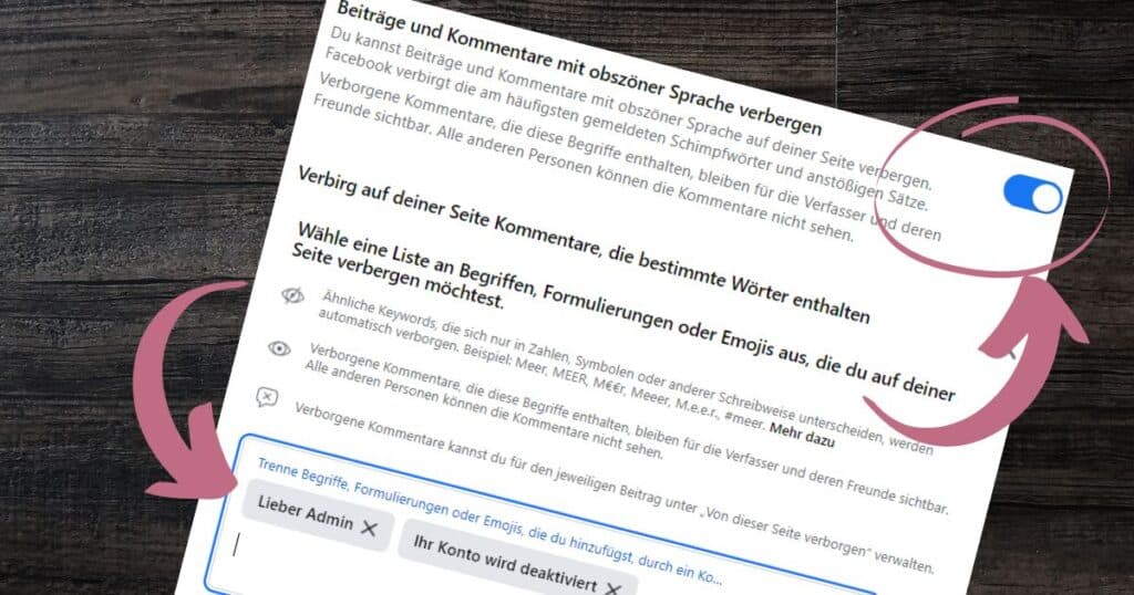 Facebook Seite Spam Kommentare automatisch verbergen